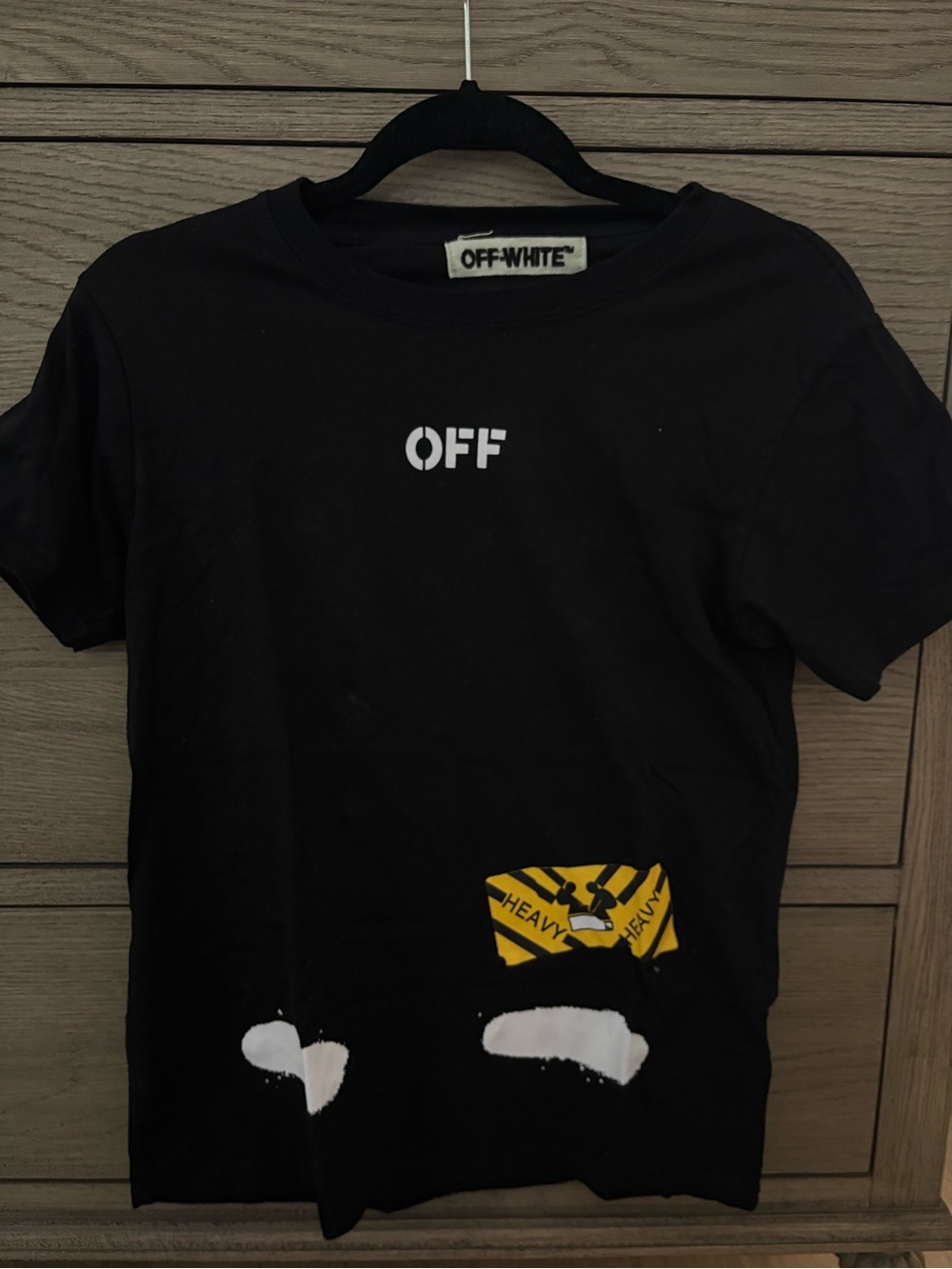 Off-White Black T-Shirt with White Logo Tag